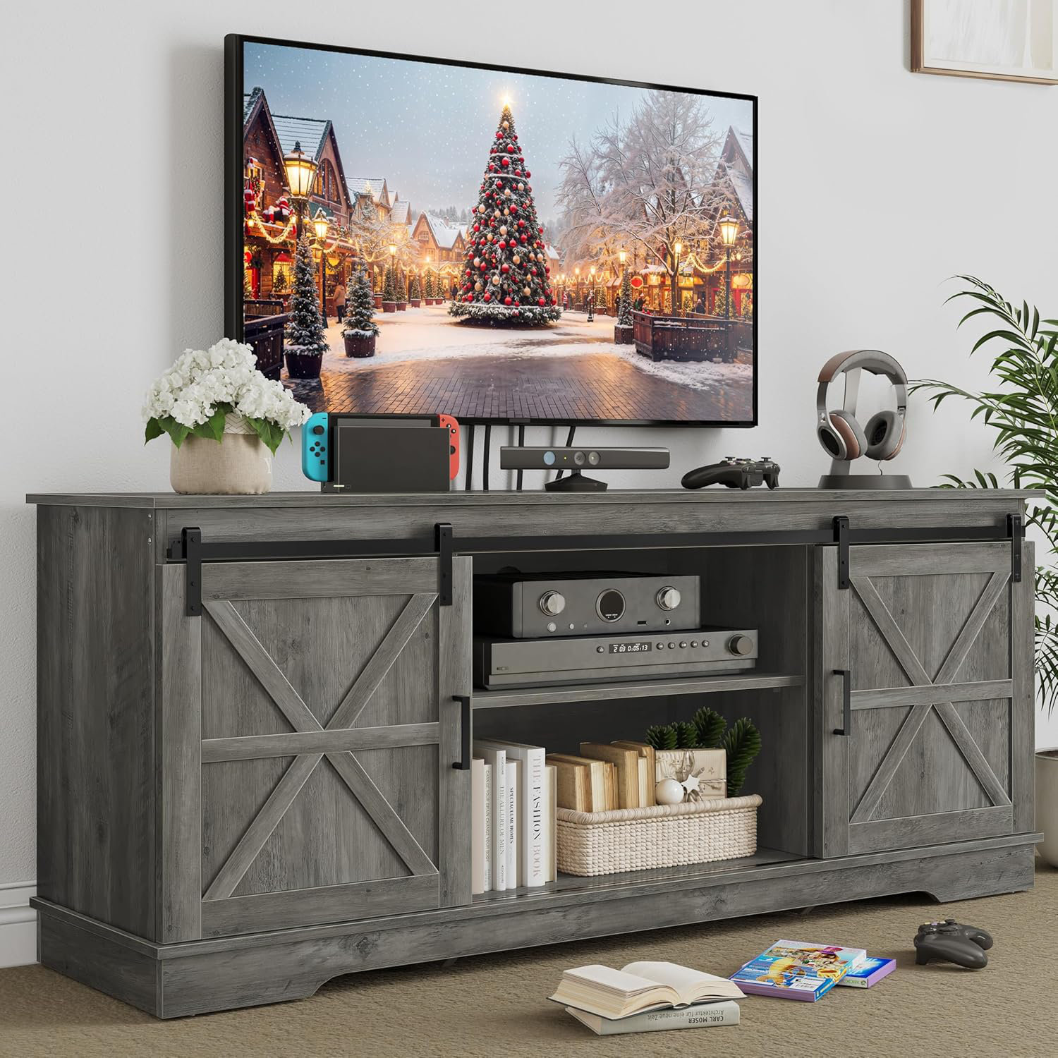 Tv hutch with barn doors sales